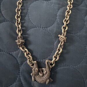 Vintage Barry Kieselstein-Cord 925 Silver Chain Link Alligator Choker Necklace